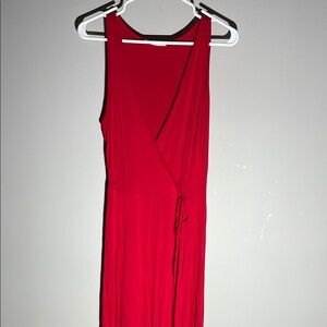 Long red dress